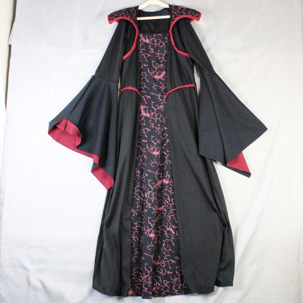 California Costumes Vampire Gown Child Large Black Red Gothic Goth Dress 00536